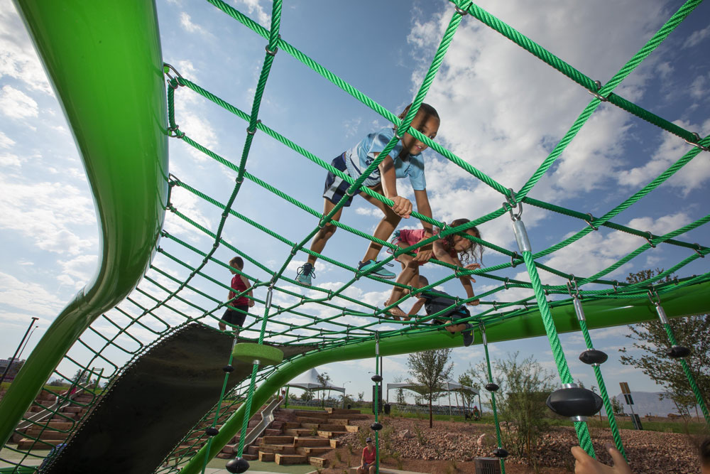 kids playing on the outdoor playground